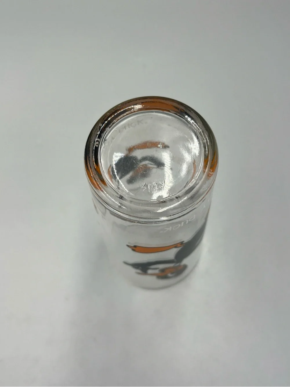 Pepsi Daffy Duck Clear Glass Tumbler with Black and Orange Artwork